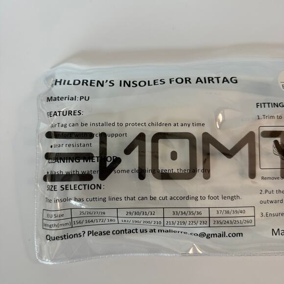 Justmone Airtag Insoles For Kids and Teens Locating Accessory Size EU 37/40 - Picture 3 of 6